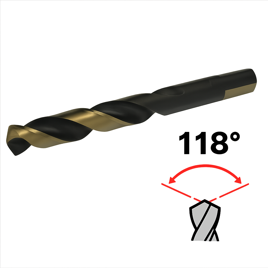 Drill Bit High Steel Black and Gold Coated 11/16 * 6-1/8 [ 118°, Split Point ]