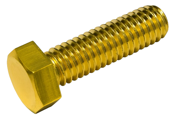 Imperial Hexagonal Bolt Full Thread Brass  5/16-18 * 1 "