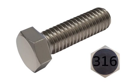 Imperial Hexagonal Bolt Full Thread 316 Stainless Steel  5/16-18 * 5/8"
