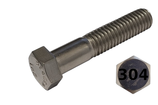 Imperial Hexagonal Bolt Partial Thread 304 Stainless Steel 1-1/2-6 * 5"