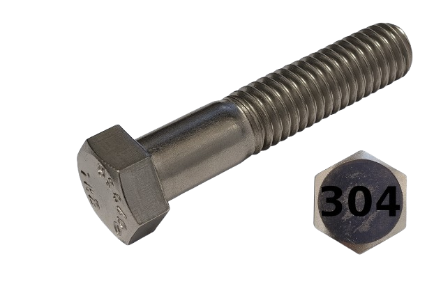 Imperial Hexagonal Bolt Partial Thread 304 Stainless Steel 3/8-16 * 3-1/2"