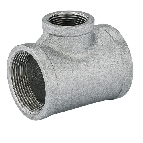 Low Pressure Threaded Inline Tee Reducer 316 Stainless Steel 1-1/4-11-1/2 Male Reduce to 3/4-14 Female [Female NPT]