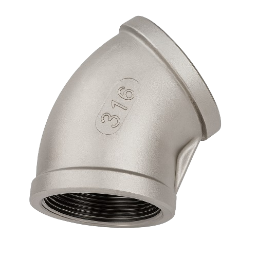 Low Pressure Threaded Elbow Pipe Fitting 316 Stainless Steel 3/4-14 * 45° [NPT]