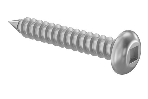 Oval Head Metal Screw Full Thread Zinc #6 * 1/2" [Square Drive]