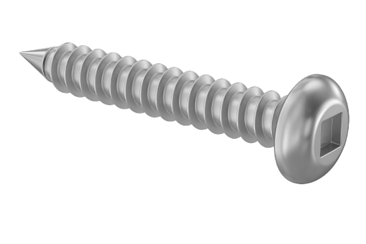 Oval Head Metal Screw Full Thread Zinc #10 * 1-1/2" [Square Drive]