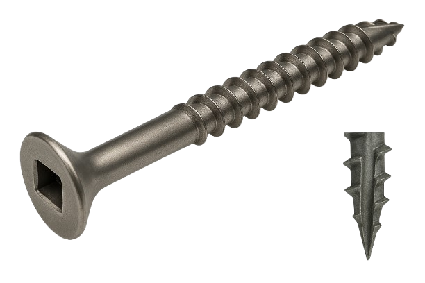 Flat Head Wood Screw [Type 17] Stainless Steel #8 * 1" [Square Drive]