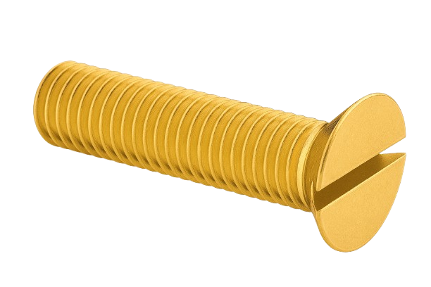 Flat Head Machine Screw Full Thread Brass 6-32 * 1/2" [Slotted Drive]