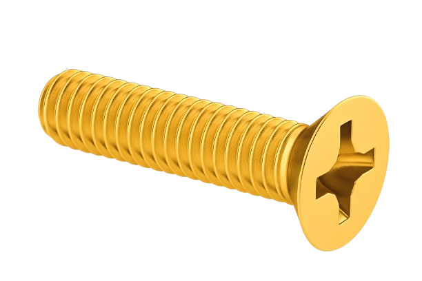 Flat Head Machine Screw Full Thread Brass 6-32 * 3/4" [Philips Drive]