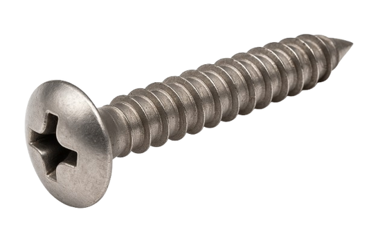 Oval Head Metal Screw Full Thread Stainless Steel #4 * 1" [Philips Drive]