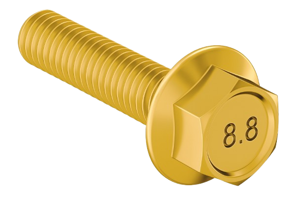 Metric Flanged Hexagonal Bolt Yellow Zinc {M6} * {1.0} * 40mm Grade 8.8