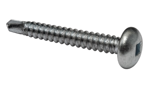 Round Head Self-Drilling Screw Zinc #10 * 1" [Square Drive]