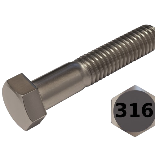 Imperial Hexagonal Bolt Partial Thread 316 Stainless Steel  3/4-10 * 4-1/4"