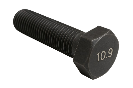 Metric Hexagonal Bolt Fine & Full Thread Black Steel M18 * 1.5 * 50mm Grade 10.9