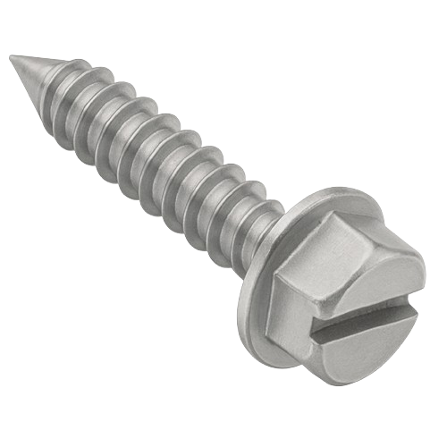 Flanged Hexagonal Head Metal Screw Full Thread Zinc 5/16 * 1" [Slotted Drive]