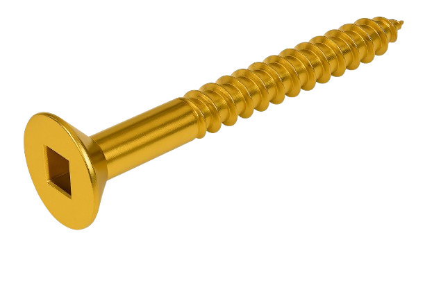 Flat Head Wood Screw Brass #8 * 2" [Square Drive]