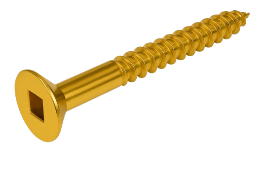 Flat Head Wood Screw Brass #4 * 3/4" [Square Drive]