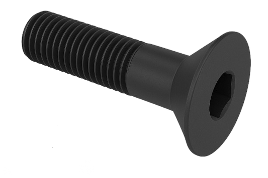 Flat Head Cap Screw Black Steel 1/4-20 * 2-1/4" Grade 8 [Cup Point] [Allen Drive]