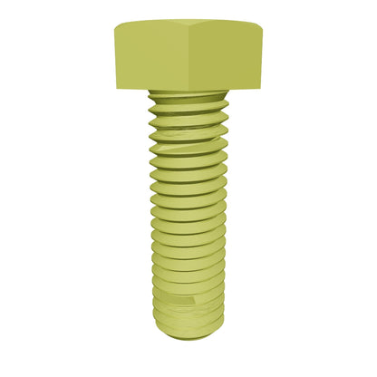 Metric Hexagonal Bolt Full Thread Yellow Zinc M20 * 2.5 * 50mm Grade 10.9