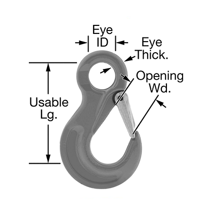 Eye Hook Painted Alloy Steel bleu Painted Alloy Steel 3/8 Grade 100