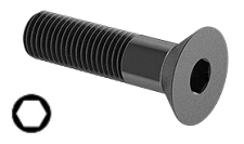 Flat Head Cap Screw Fine Thread Black Steel 5/16-24 * 3-1/2" Grade 8 [Cup Point] [Allen Drive]