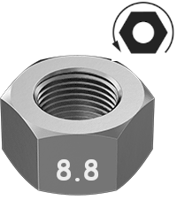 Metric Hexagonal Nut Zinc M5 * 0.8 Grade 8.8