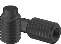 Set Screw Fine & Full Thread Black Steel 1/4-28 * 3/8" Grade 8 [Dog Point] [Allen Drive]