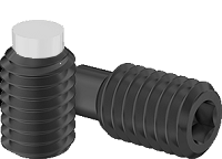 Set Screw Fine & Full Thread Black Steel 10-32 * 3/4" Grade 8 [Nylon Point] [Allen Drive]