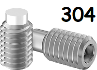 Set Screw Fine & Full Thread Stainless Steel 1/4-28 * 3/4" [Nylon Point] [Allen Drive]