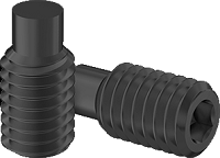 Set Screw Fine & Full Thread Black Steel 3/8-24 * 1/2" Grade 8 [Full Dog Point] [Allen Drive]