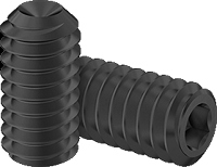 Set Screw Fine & Full Thread Black Steel 1-72 * 3/16" Grade 8 [Cup Point] [Allen Drive]