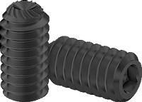Set Screw Fine & Full Thread Black Steel 6-40 * 1/4" Grade 8 [Knurled Point] [Allen Drive]