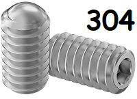 Set Screw Full Thread 304 Stainless Steel 1/4-20 * 1/4" [Oval Point] [Allen Drive]