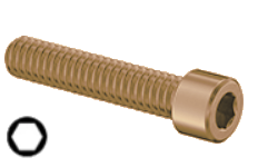 Socket Head Cap Screw Full Thread Silicone Bronze 8-32 * 5/8" [Cup Point] [Allen Drive]
