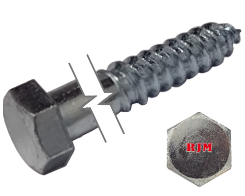 Imperial Hexagonal Lag Screw Full Thread Zinc Plated 1/2" * 5"